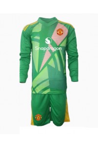 Manchester United Keeper Babyklær Tredje Fotballdrakt til barn 2024-25 Lange ermer (+ Korte bukser)
